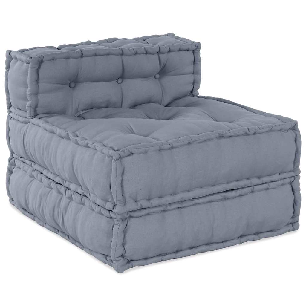 vidaXL Canapé modulaire 4 pcs Gris Tissu