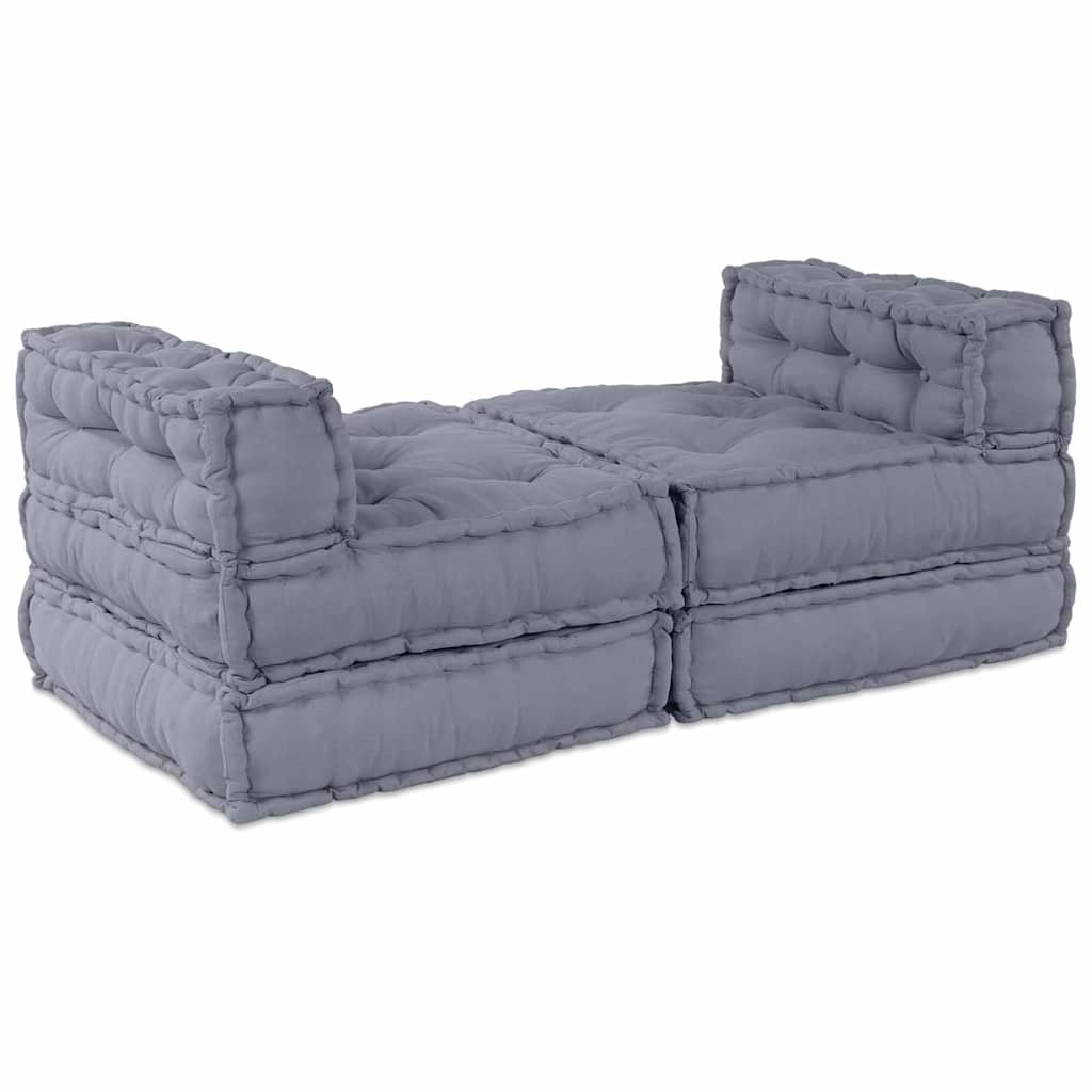 vidaXL Canapé modulaire 4 pcs Gris Tissu