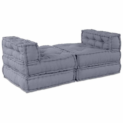 vidaXL Canapé modulaire 4 pcs Gris Tissu