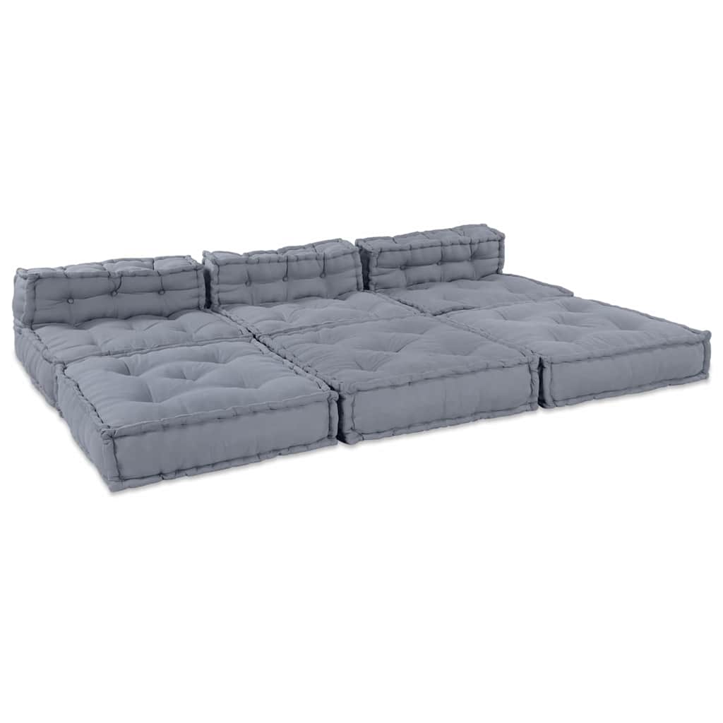 vidaXL Canapé modulaire 4 pcs Tissu Gris
