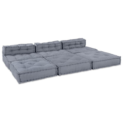 vidaXL Canapé modulaire 4 pcs Tissu Gris