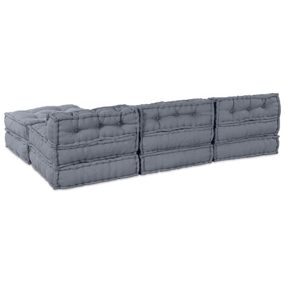 vidaXL Canapé modulaire 4 pcs Tissu Gris