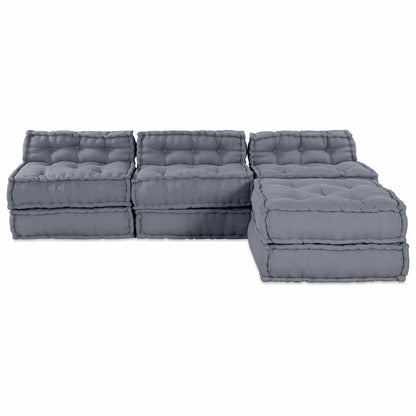 vidaXL Canapé modulaire 4 pcs Tissu Gris
