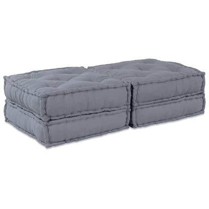 vidaXL Canapé modulable 2 pcs Gris 140 x 70 x 36 cm Tissu