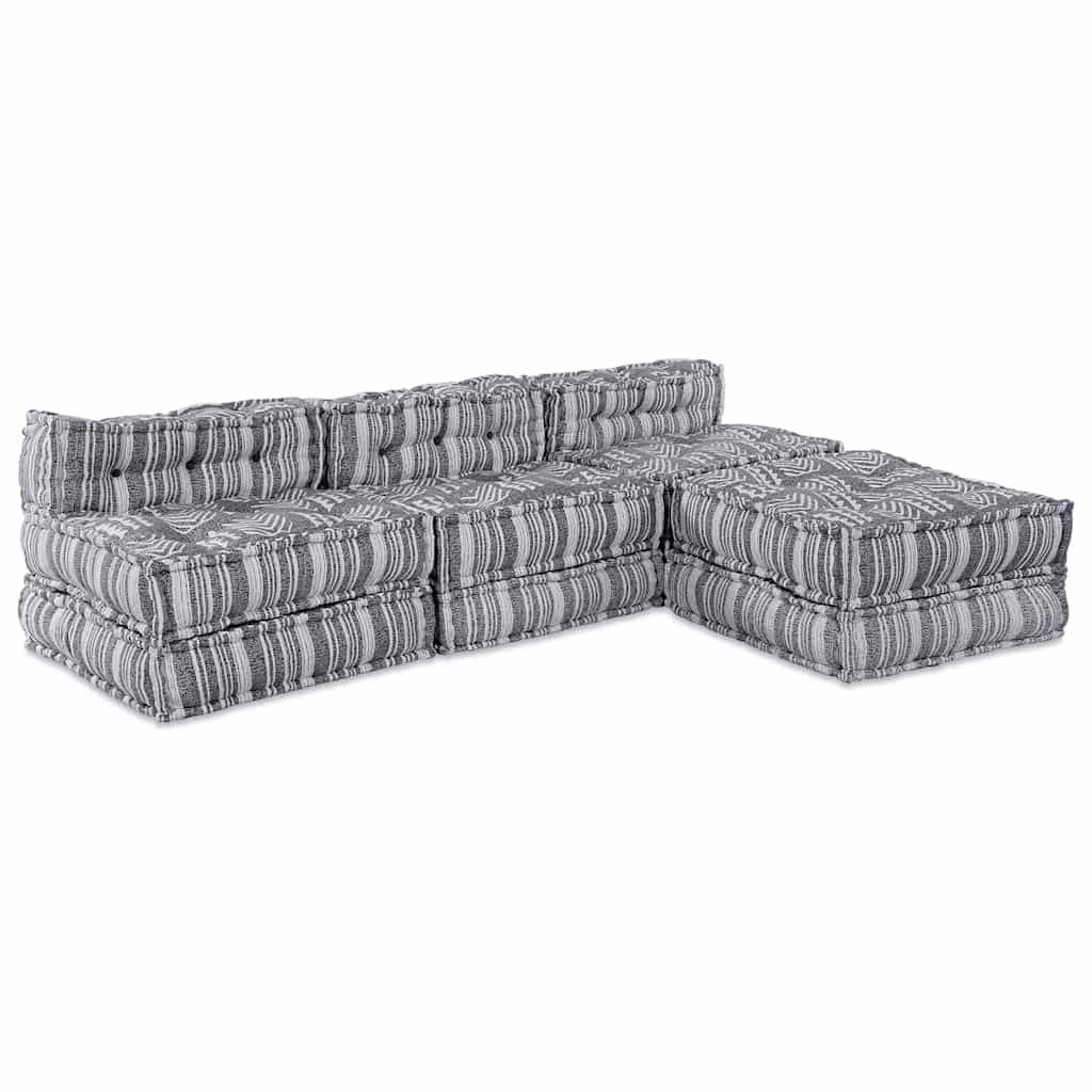 vidaXL Modulares Sofa 4 pcs Grau Druck Stoff