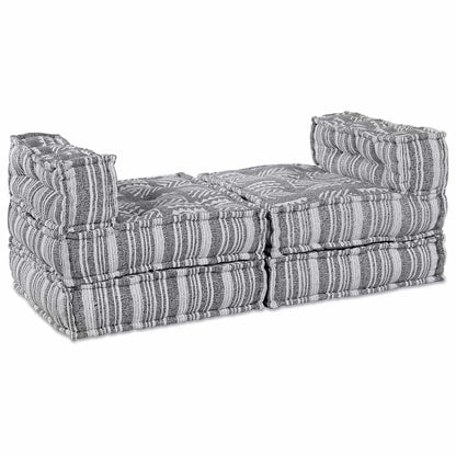 vidaXL Modulares Sofa 4 pcs Grau Druck Stoff