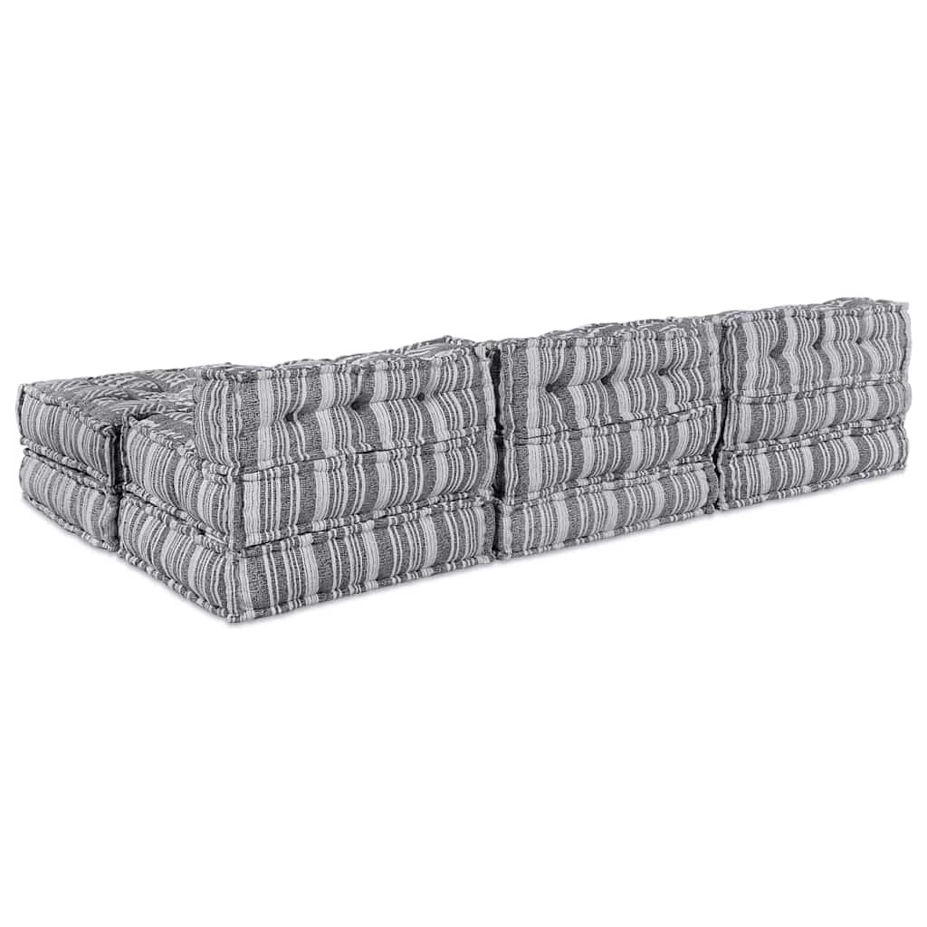 vidaXL Modulares Sofa 4 pcs Grau Druck Stoff