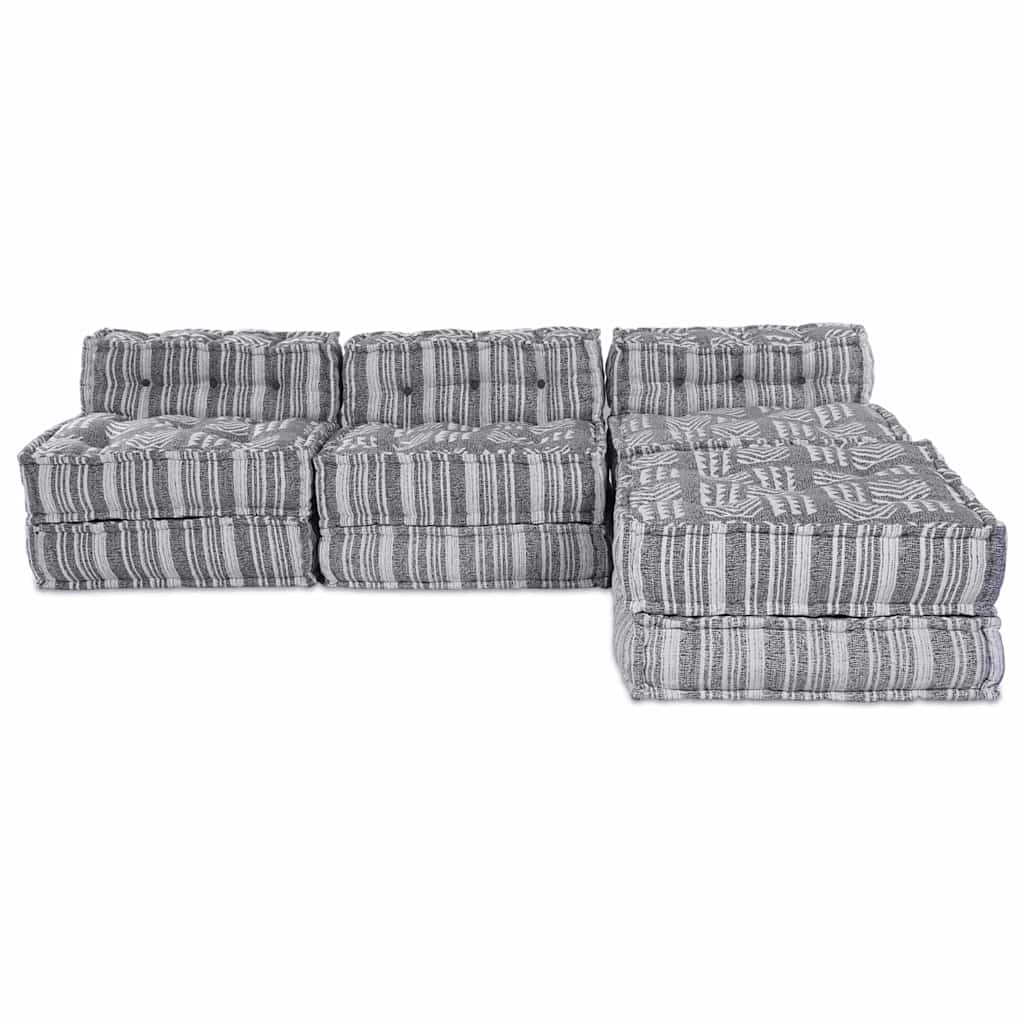 vidaXL Modulares Sofa 4 pcs Grau Druck Stoff