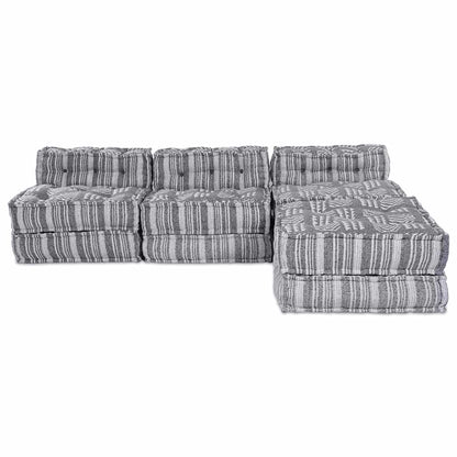 vidaXL Modulares Sofa 4 pcs Grau Druck Stoff