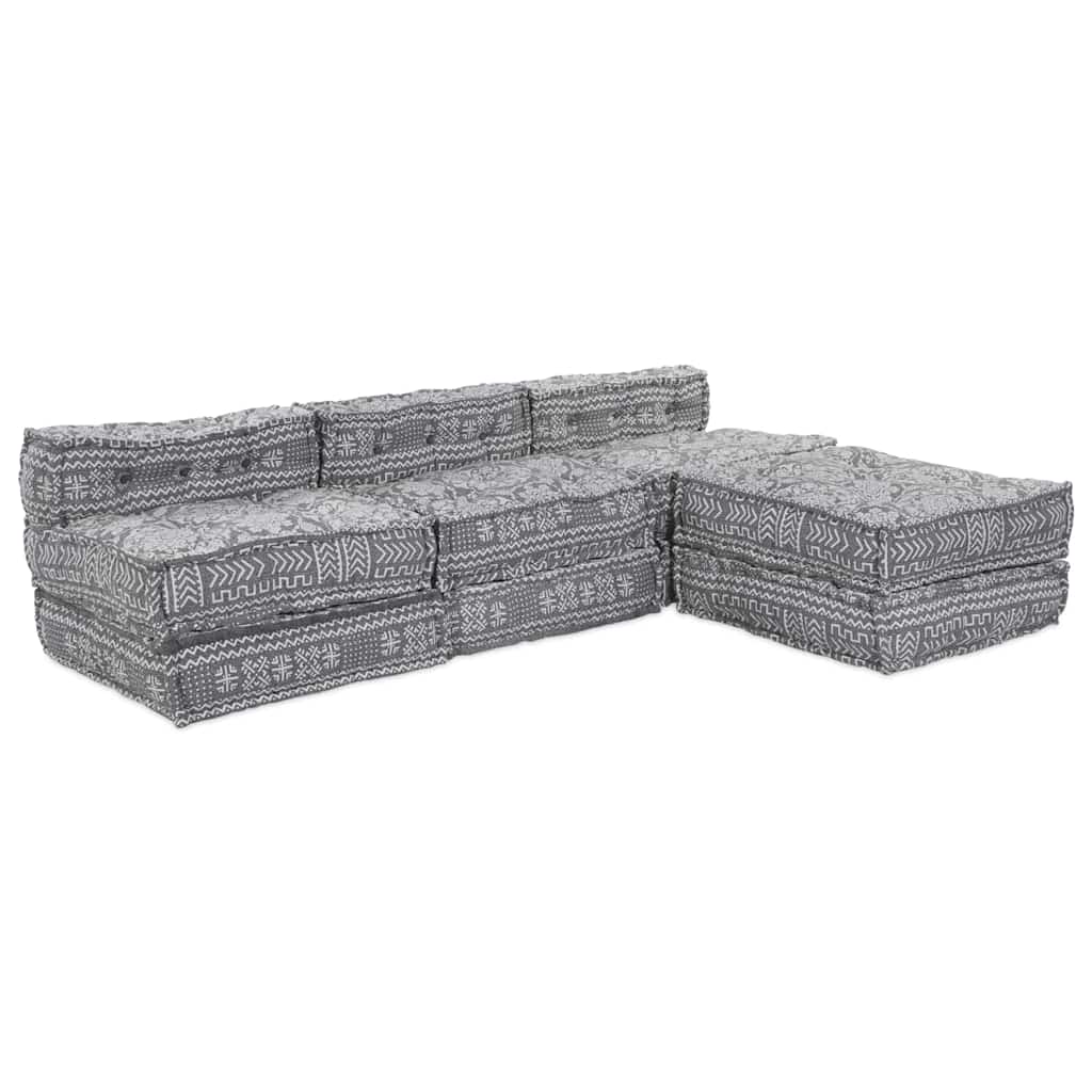 vidaXL Modulares Sofa 4 pcs Hellgrau Stoff