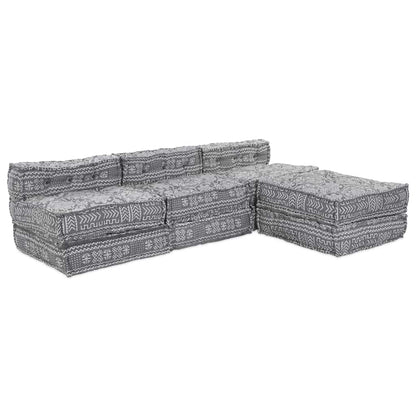 vidaXL Modulares Sofa 4 pcs Hellgrau Stoff