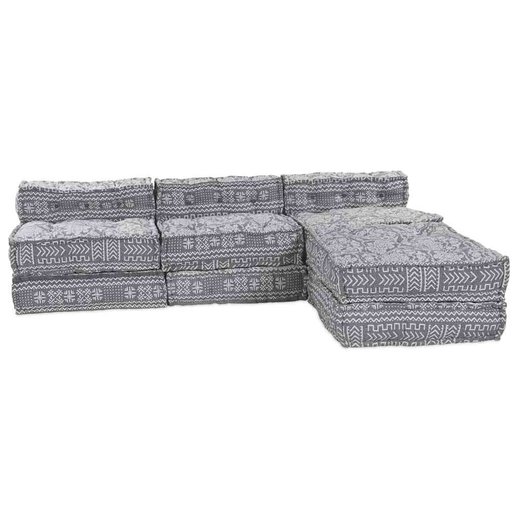 vidaXL Modulares Sofa 4 pcs Hellgrau Stoff