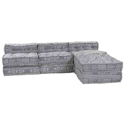 vidaXL Modulares Sofa 4 pcs Hellgrau Stoff