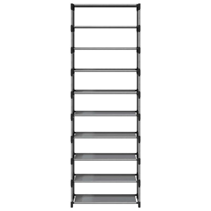 Schuhregal 10-stöckig Grau 54x28x158 cm Vliesstoff