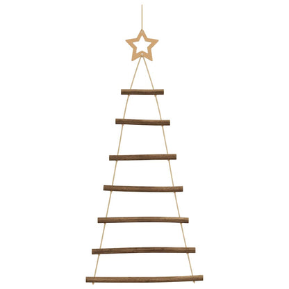 vidaXL Hängende Weihnachtsbäume mit Spitzensternen 2 Stk. 42x90 cm Naturzweig