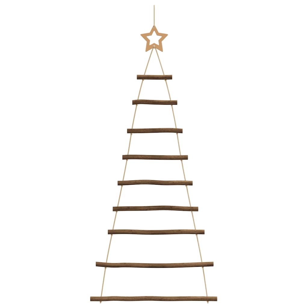 vidaXL Hängende Weihnachtsbäume mit Spitzensternen 2 Stk. 55x120 cm Naturzweig