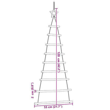 vidaXL Hängende Weihnachtsbäume mit Spitzensternen 2 Stk. 55x120 cm Naturzweig