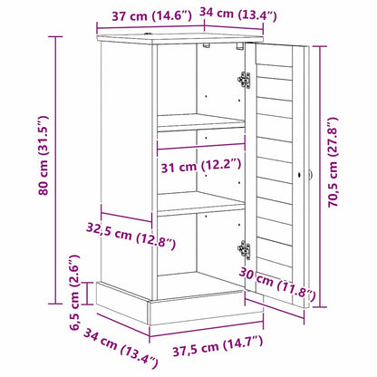 vidaXL Badezimmerschrank VIGO Weiß und Antikweiß 37,5 x 34 x 80 cm