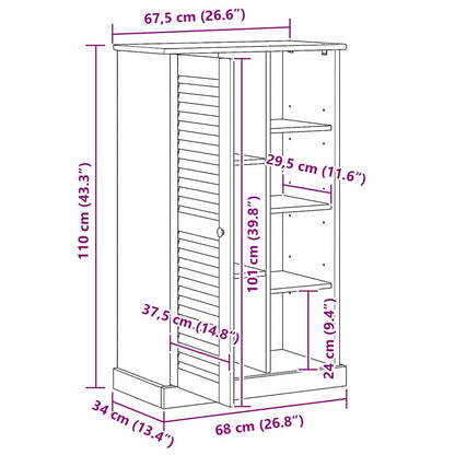 vidaXL Badezimmerschrank VIGO Braun und Honigbraun 68 x 34 x 110 cm