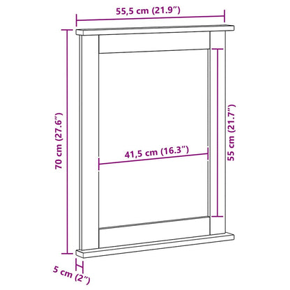Spiegel VIGO Honigbraun 55,5 x 5 x 70 cm Massivholz Kiefer