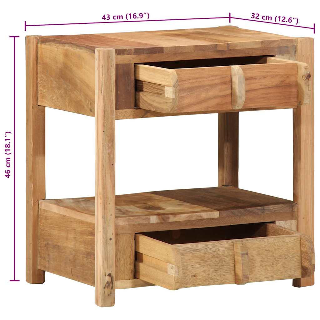 vidaXL Beistelltisch Braun 43 x 32 x 46 cm Massives upgecyceltes Holz