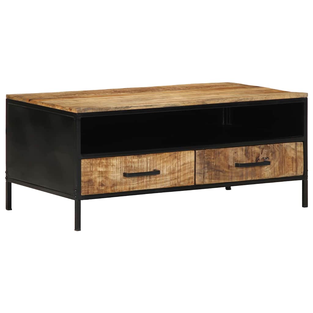 vidaXL Couchtisch Braun 90 x 50 x 40 cm Massives Mango Holz und Metall