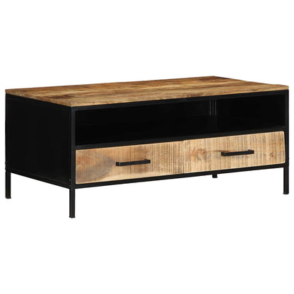 vidaXL Couchtisch Braun 90 x 50 x 40 cm Massives Mango Holz und Metall