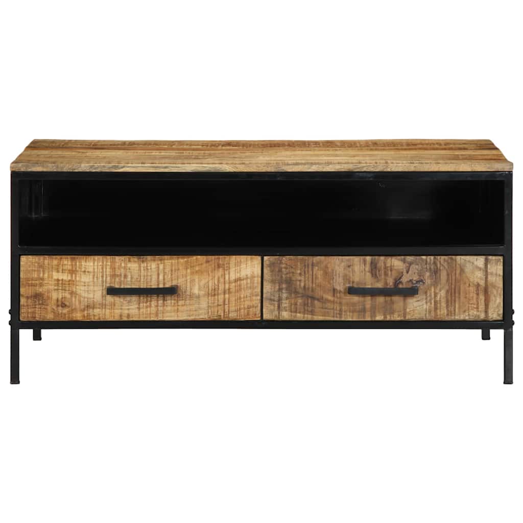 vidaXL Couchtisch Braun 90 x 50 x 40 cm Massives Mango Holz und Metall