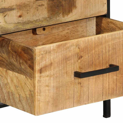 vidaXL Nachttisch Braun und Schwarz 40 x 35 x 50 cm Massivholz Mango
