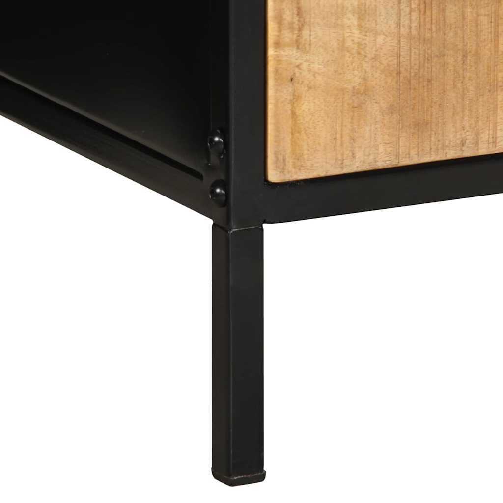 vidaXL Nachttisch Braun und Schwarz 40 x 35 x 50 cm Massivholz Mango