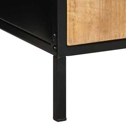 vidaXL Nachttisch Braun und Schwarz 40 x 35 x 50 cm Massivholz Mango