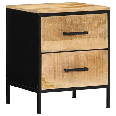 vidaXL Nachttisch Braun und Schwarz 40 x 35 x 50 cm Massivholz Mango