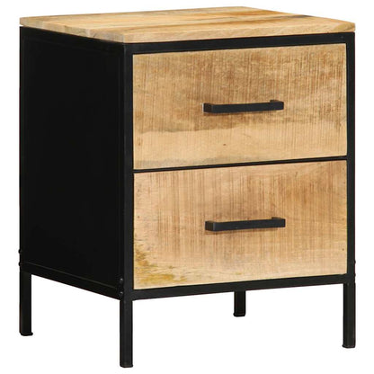 vidaXL Nachttisch Braun und Schwarz 40 x 35 x 50 cm Massivholz Mango
