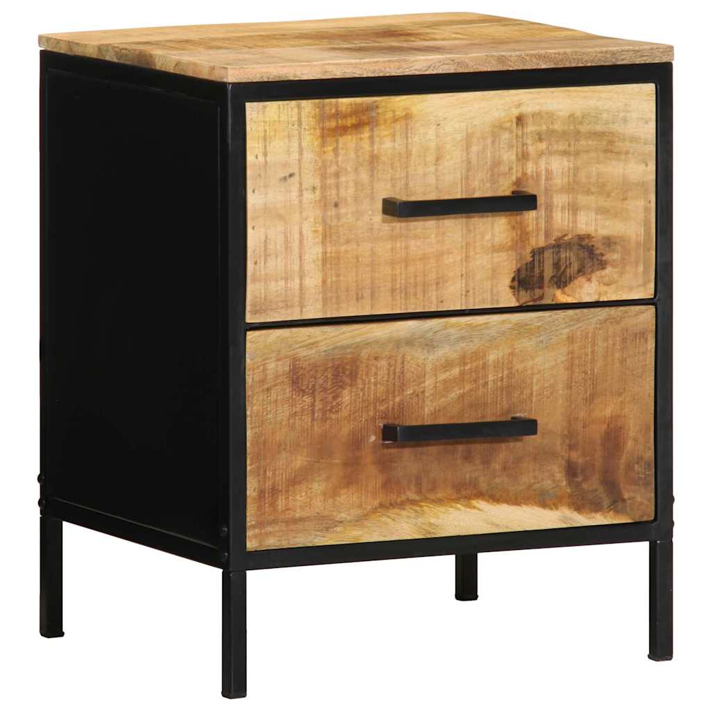 vidaXL Nachttisch Braun und Schwarz 40 x 35 x 50 cm Massivholz Mango
