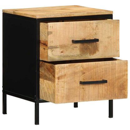 vidaXL Nachttisch Braun und Schwarz 40 x 35 x 50 cm Massivholz Mango