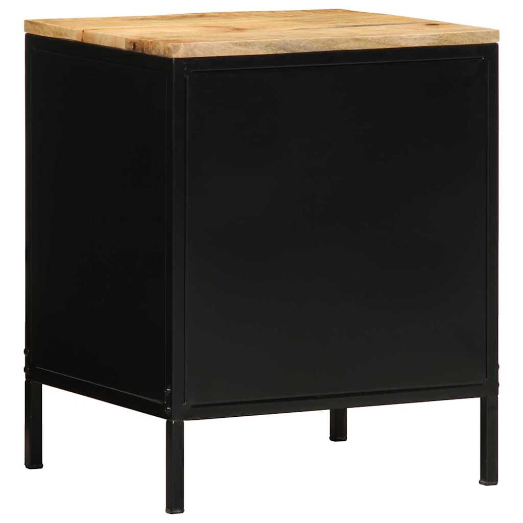 vidaXL Nachttisch Braun und Schwarz 40 x 35 x 50 cm Massivholz Mango