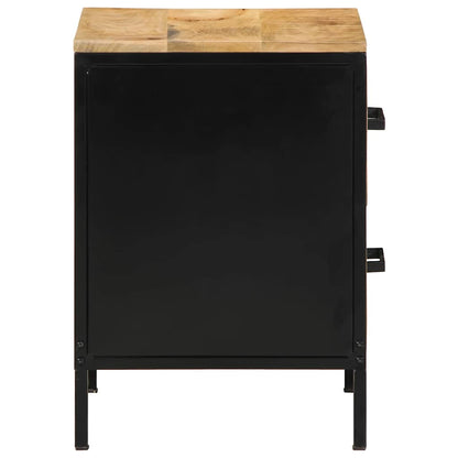 vidaXL Nachttisch Braun und Schwarz 40 x 35 x 50 cm Massivholz Mango