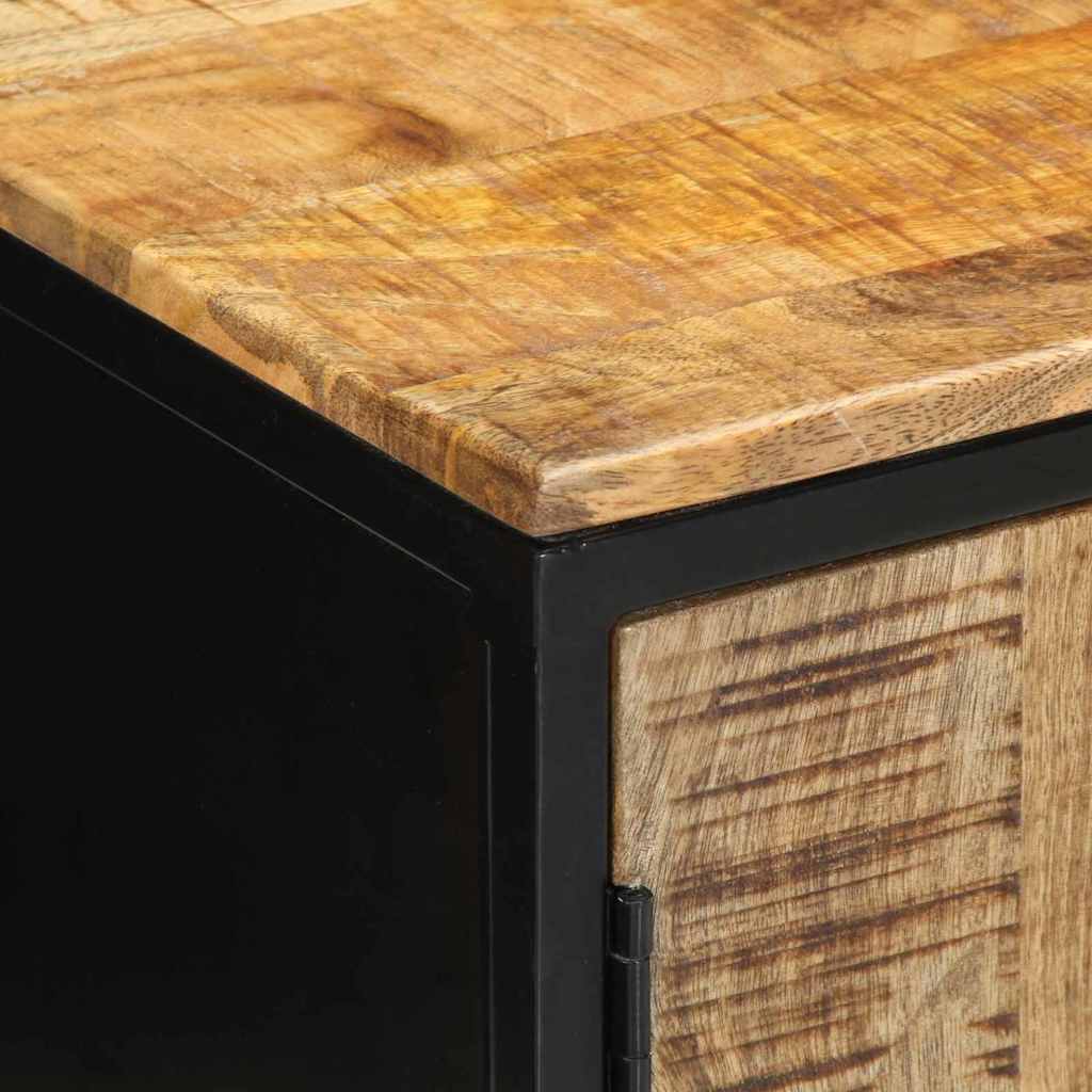 vidaXL Nachttisch Braun und Schwarz 50 x 30 x 45 cm Massivholz Mango
