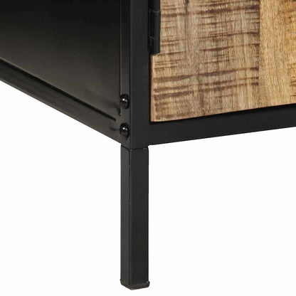 vidaXL Nachttisch Braun und Schwarz 50 x 30 x 45 cm Massivholz Mango