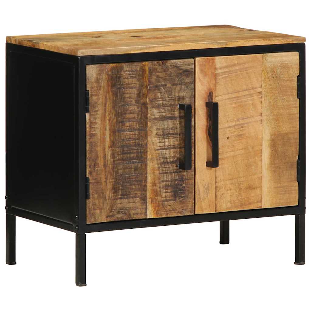 vidaXL Nachttisch Braun und Schwarz 50 x 30 x 45 cm Massivholz Mango