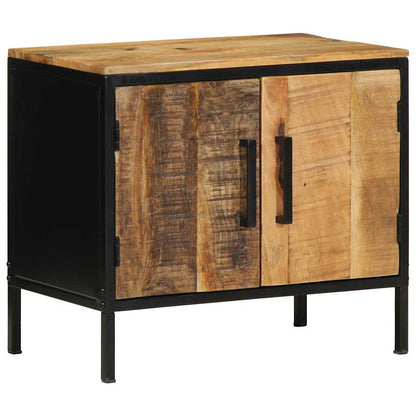 vidaXL Nachttisch Braun und Schwarz 50 x 30 x 45 cm Massivholz Mango