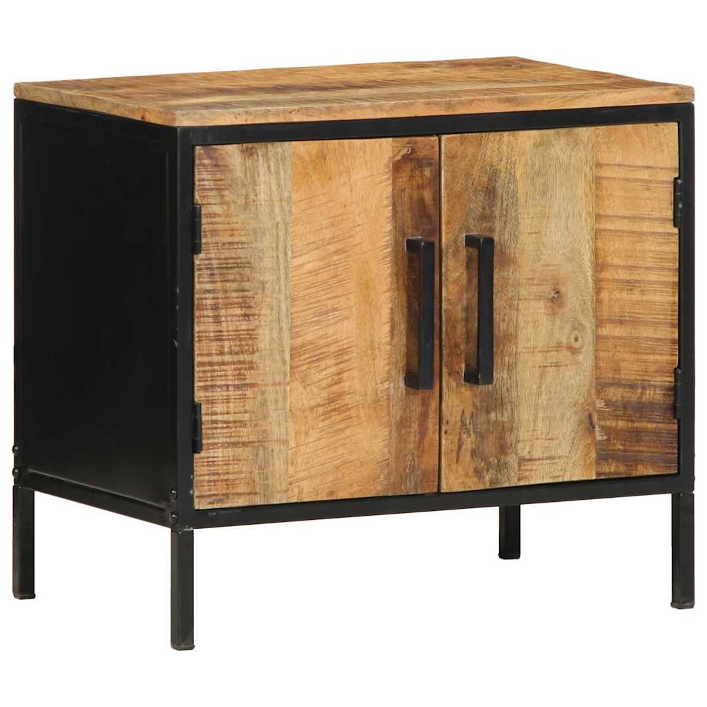 vidaXL Nachttisch Braun und Schwarz 50 x 30 x 45 cm Massivholz Mango
