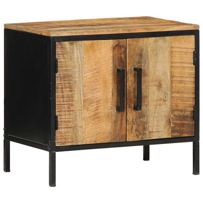 vidaXL Nachttisch Braun und Schwarz 50 x 30 x 45 cm Massivholz Mango