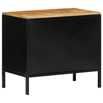 vidaXL Nachttisch Braun und Schwarz 50 x 30 x 45 cm Massivholz Mango