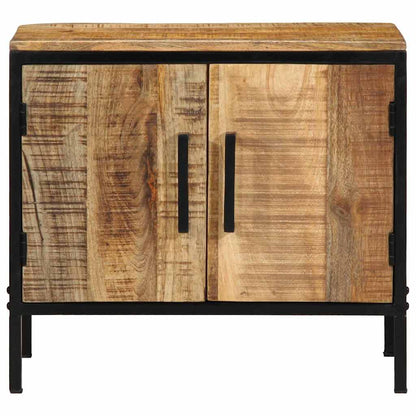 vidaXL Nachttisch Braun und Schwarz 50 x 30 x 45 cm Massivholz Mango