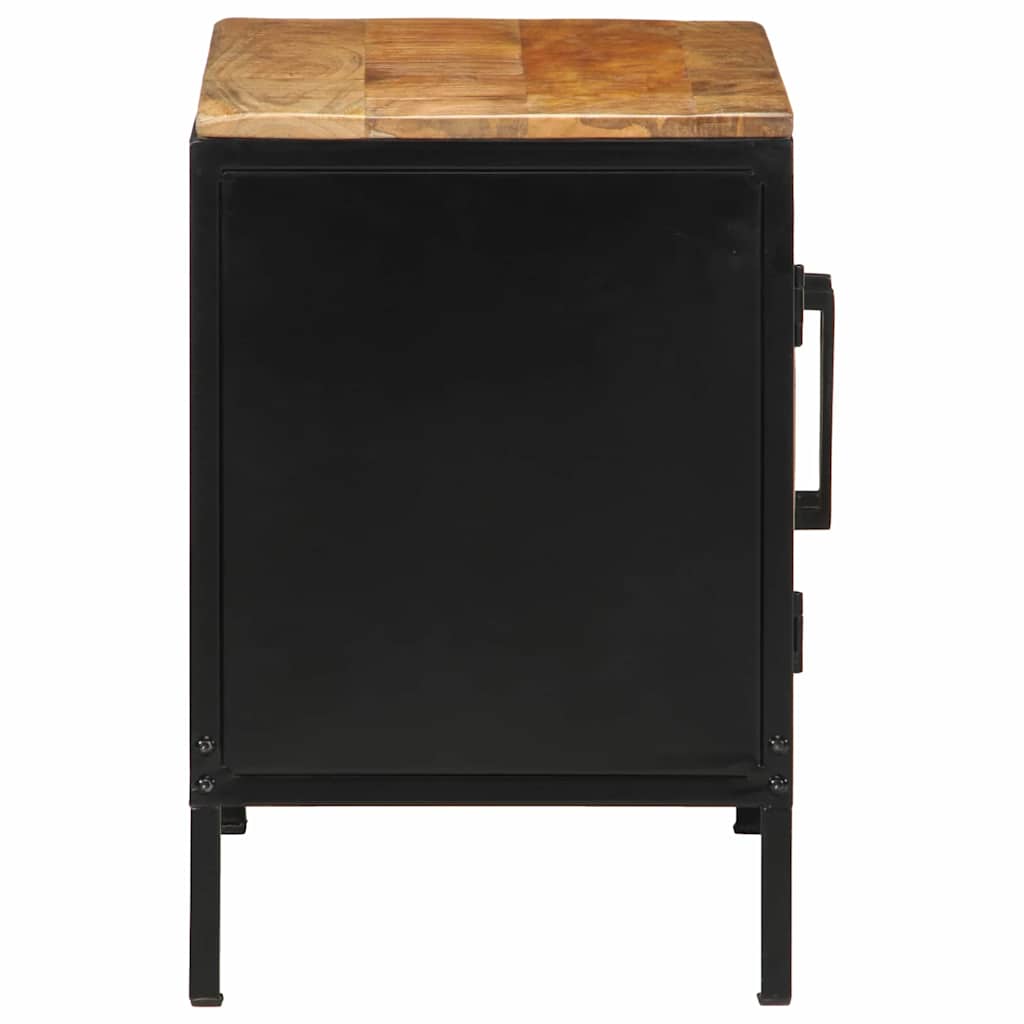 vidaXL Nachttisch Braun und Schwarz 50 x 30 x 45 cm Massivholz Mango