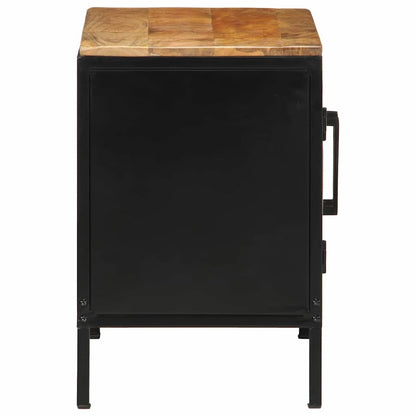 vidaXL Nachttisch Braun und Schwarz 50 x 30 x 45 cm Massivholz Mango