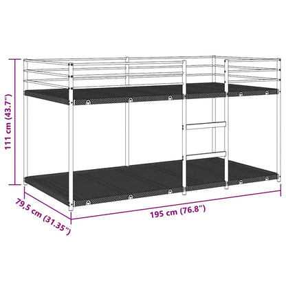 vidaXL Lit superposé sans matelas Blanc 75x190 cm Acier