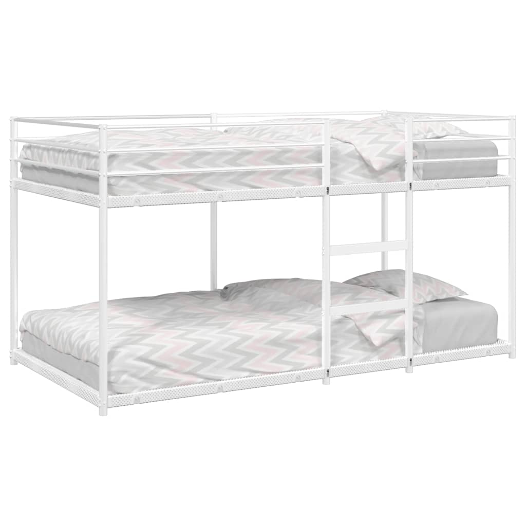 vidaXL Lit superposé sans matelas Blanc 75x190 cm Acier