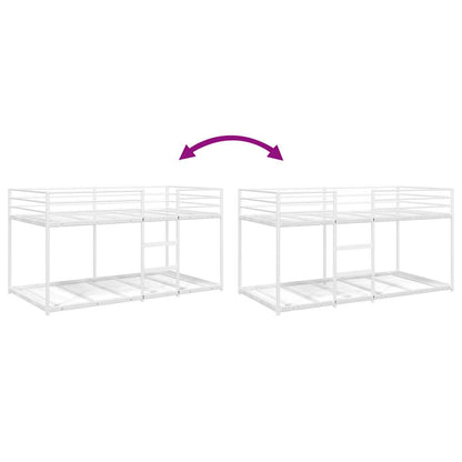 Etagenbett ohne Matratze Weiß 90x200 cm Stahl